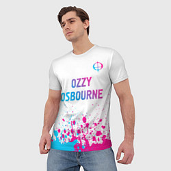 Футболка мужская Ozzy Osbourne neon gradient style: символ сверху, цвет: 3D-принт — фото 2