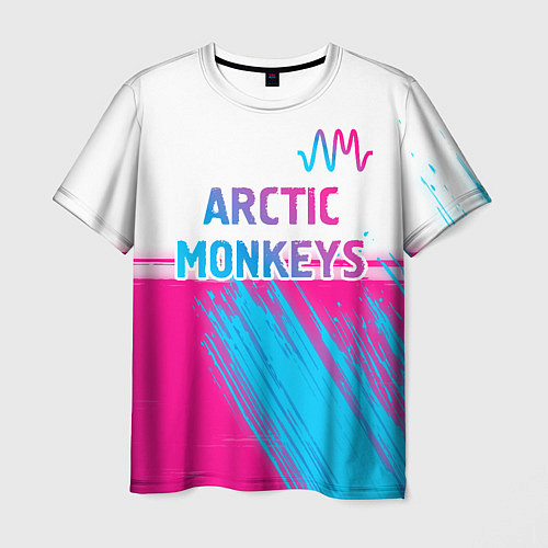 Мужская футболка Arctic Monkeys neon gradient style: символ сверху / 3D-принт – фото 1