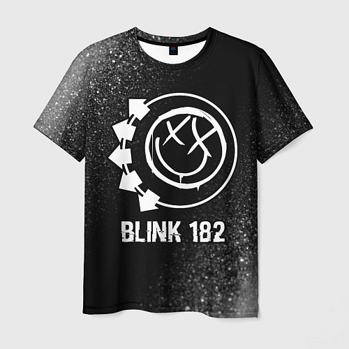 Мужская футболка Blink 182 glitch на темном фоне / 3D-принт – фото 1