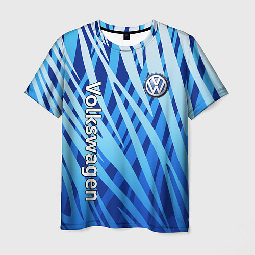 Мужская футболка Volkswagen - синий камуфляж / 3D-принт – фото 1