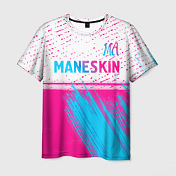 Футболка мужская Maneskin neon gradient style: символ сверху, цвет: 3D-принт