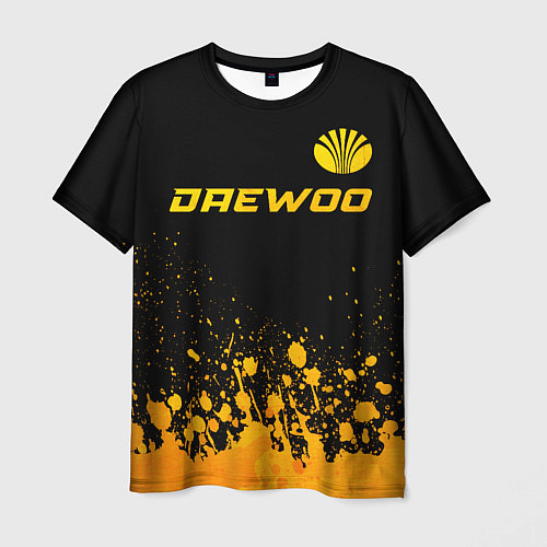 Мужская футболка Daewoo - gold gradient: символ сверху / 3D-принт – фото 1