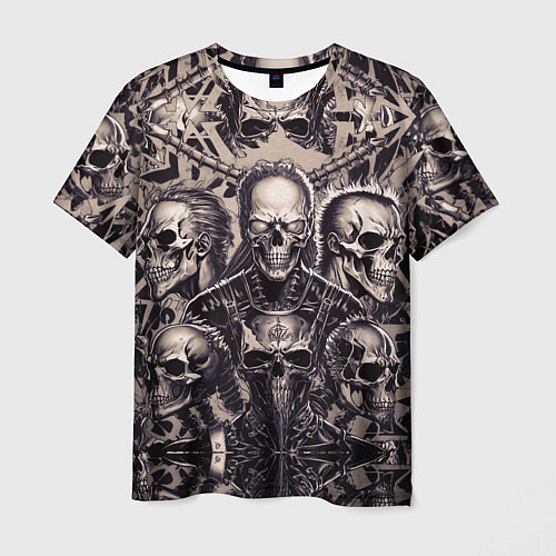 Мужская футболка Татуировка черепов / 3D-принт – фото 1