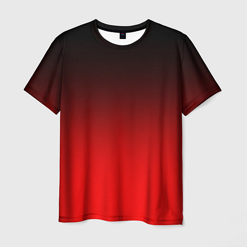 Мужская футболка Градиент: от черного до ярко-красного / 3D-принт – фото 1