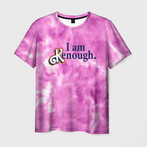 Мужская футболка I am kenough - розовый тай-дай / 3D-принт – фото 1