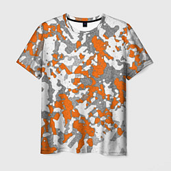 Футболка мужская Абстракция серо-оранжевый, цвет: 3D-принт