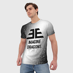 Футболка мужская Imagine Dragons glitch на светлом фоне, цвет: 3D-принт — фото 2