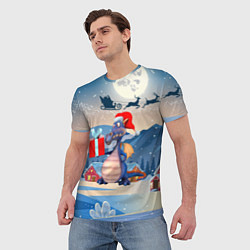 Футболка мужская Новогодний дракон 2024, цвет: 3D-принт — фото 2