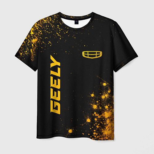 Мужская футболка Geely - gold gradient: надпись, символ / 3D-принт – фото 1