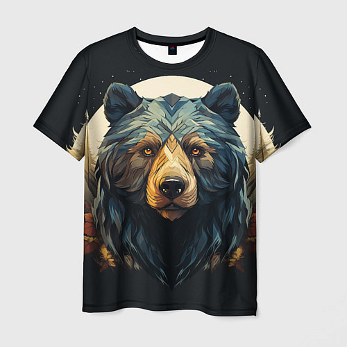 Мужская футболка Арт осенний медведь / 3D-принт – фото 1
