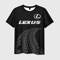 Футболка мужская Lexus speed на темном фоне со следами шин: символ, цвет: 3D-принт