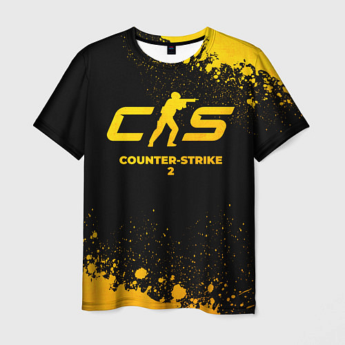 Мужская футболка Counter-Strike 2 - gold gradient / 3D-принт – фото 1