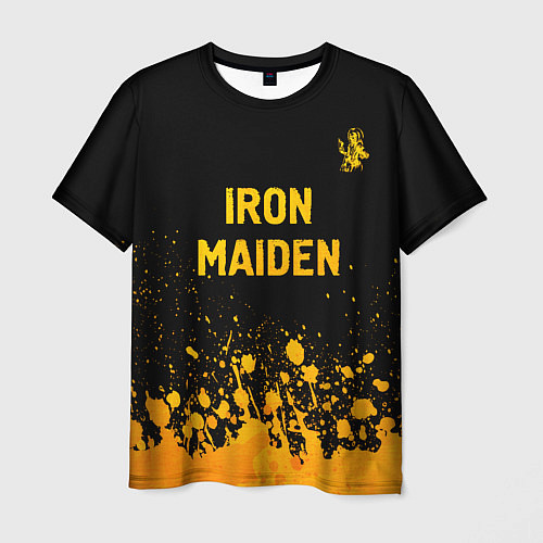 Мужская футболка Iron Maiden - gold gradient: символ сверху / 3D-принт – фото 1