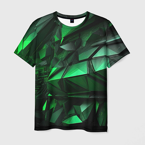 Мужская футболка Green abstract / 3D-принт – фото 1
