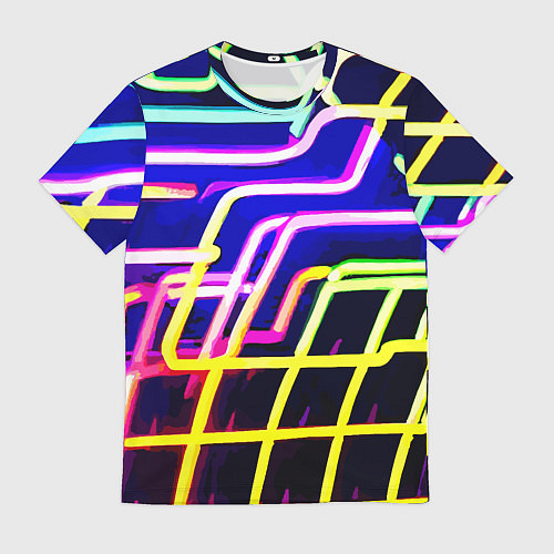 Мужская футболка Авангардный неоновый паттерн / 3D-принт – фото 1