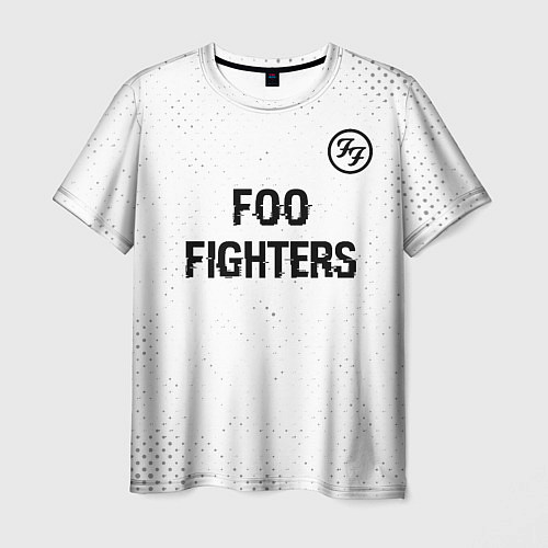 Мужская футболка Foo Fighters glitch на светлом фоне посередине / 3D-принт – фото 1