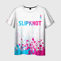 Футболка мужская Slipknot neon gradient style посередине, цвет: 3D-принт
