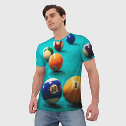Футболка мужская Бильярдные шары, цвет: 3D-принт — фото 2
