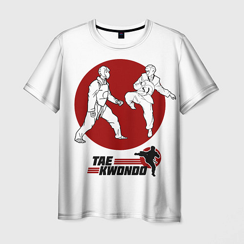 Мужская футболка Бойцы тхэквондо / 3D-принт – фото 1