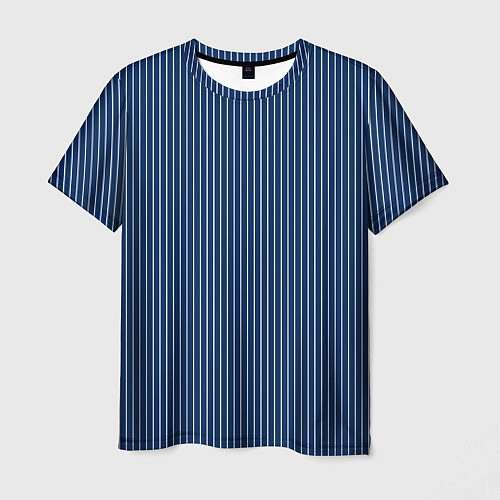Мужская футболка Строгий синий в полоску / 3D-принт – фото 1