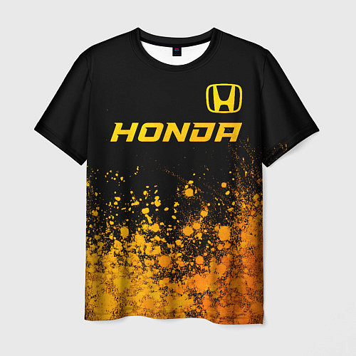 Мужская футболка Honda - gold gradient посередине / 3D-принт – фото 1