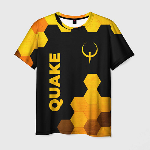 Мужская футболка Quake - gold gradient вертикально / 3D-принт – фото 1