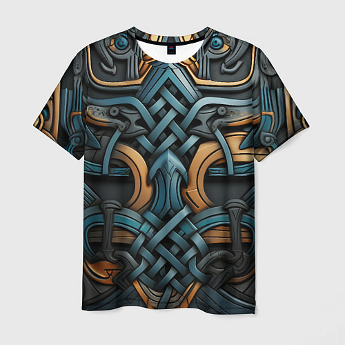 Мужская футболка Асимметричный узор в скандинавском стиле / 3D-принт – фото 1