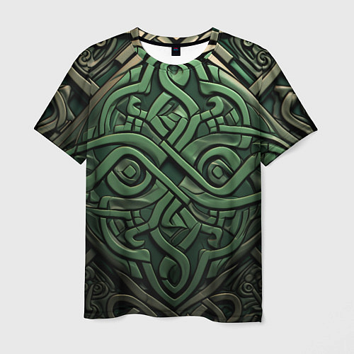Мужская футболка Симметричный узор в ирландском стиле / 3D-принт – фото 1