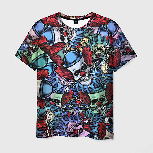 Мужская футболка Череп клоун паттерн / 3D-принт – фото 1
