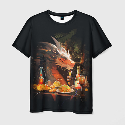Мужская футболка Дракон - 2024 год / 3D-принт – фото 1