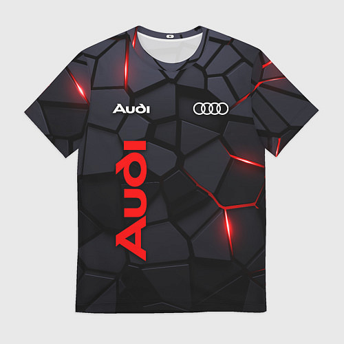 Мужская футболка Audi черные плиты с эффектом свечения / 3D-принт – фото 1