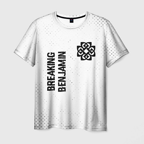 Мужская футболка Breaking Benjamin glitch на светлом фоне вертикаль / 3D-принт – фото 1