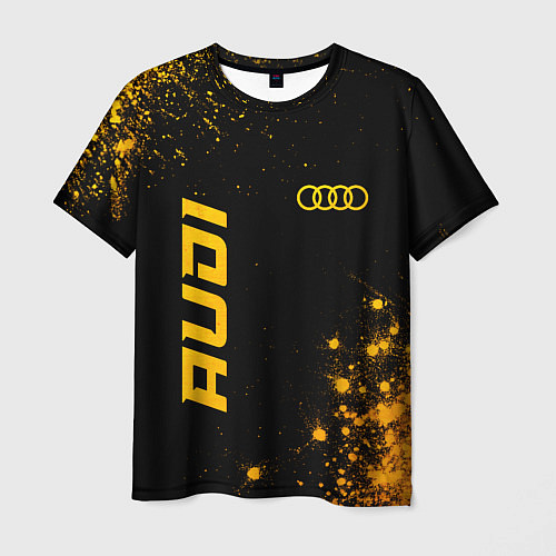 Мужская футболка Audi - gold gradient вертикально / 3D-принт – фото 1