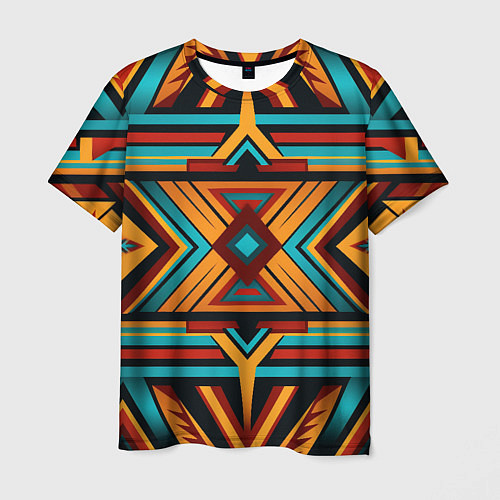 Мужская футболка Геометрический узор с этическом стиле / 3D-принт – фото 1