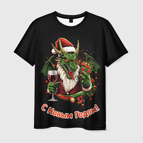 Мужская футболка Дракон Мороз / 3D-принт – фото 1