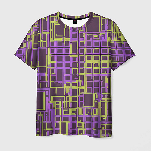 Мужская футболка Разноцветные толстые линии / 3D-принт – фото 1