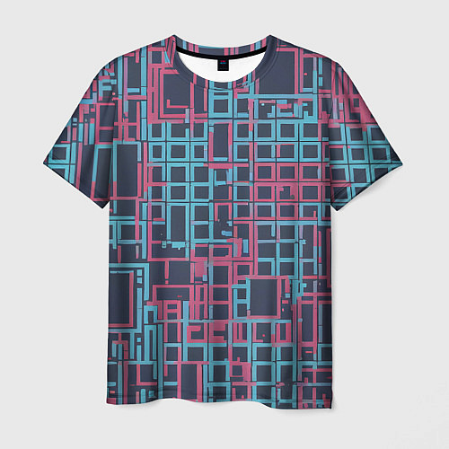 Мужская футболка Разноцветные толстые линии / 3D-принт – фото 1
