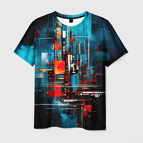 Мужская футболка Городская абстракция / 3D-принт – фото 1