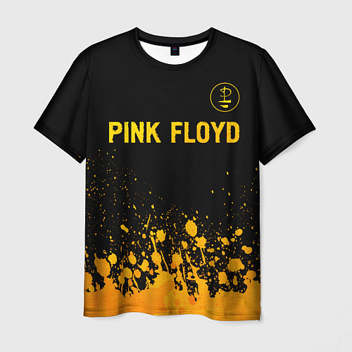 Мужская футболка Pink Floyd - gold gradient посередине / 3D-принт – фото 1