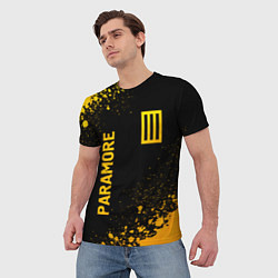 Футболка мужская Paramore - gold gradient вертикально, цвет: 3D-принт — фото 2