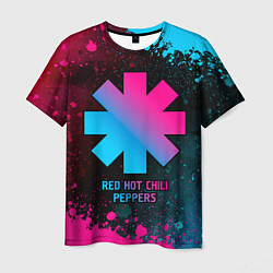 Футболка мужская Red Hot Chili Peppers - neon gradient, цвет: 3D-принт