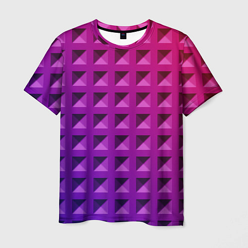 Мужская футболка Пластиковые объемные квадраты / 3D-принт – фото 1