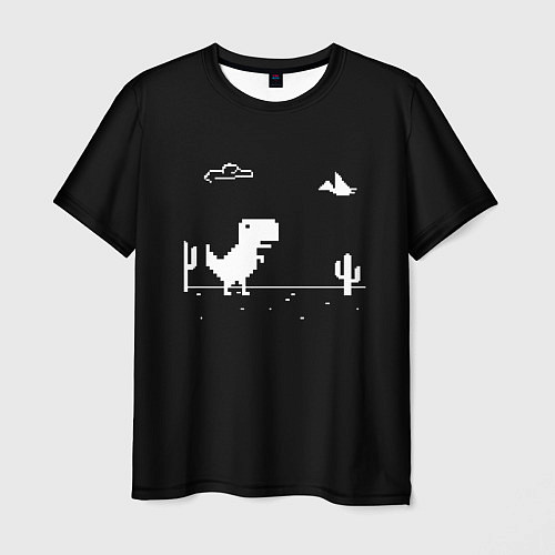 Мужская футболка Динозавр гугл хром Dino / 3D-принт – фото 1