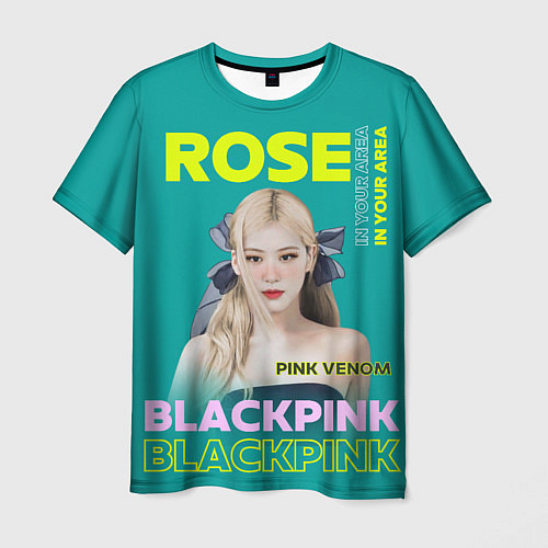 Мужская футболка Rose - девушка певица из группы Blackpink / 3D-принт – фото 1