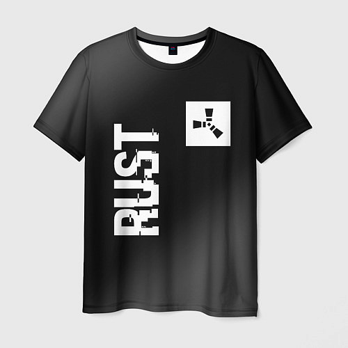 Мужская футболка Rust glitch на темном фоне вертикально / 3D-принт – фото 1