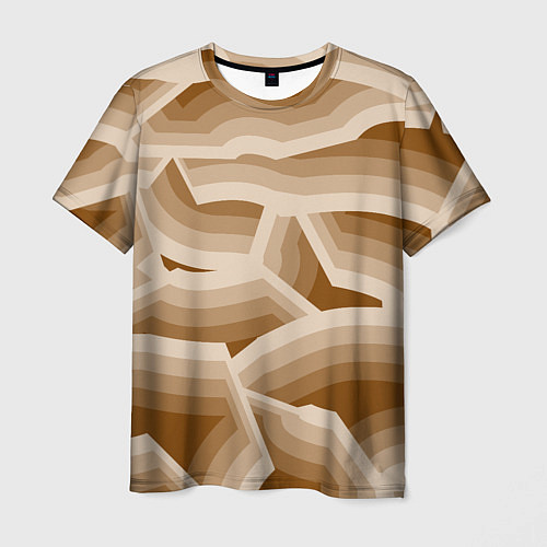 Мужская футболка Кофейные линии / 3D-принт – фото 1