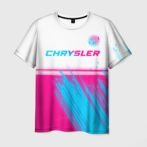 Мужская футболка Chrysler neon gradient style посередине / 3D-принт – фото 1