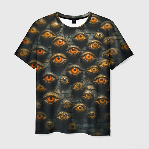 Мужская футболка Глаза на стене / 3D-принт – фото 1