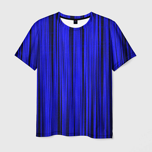 Мужская футболка Абстрактные полосы ультрамарин / 3D-принт – фото 1