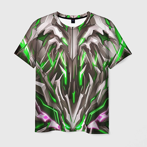 Мужская футболка Зелёная киберпанк броня / 3D-принт – фото 1